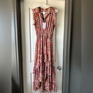 Misa Los Angeles Pink Polo Collar Sundress - Women’s size M